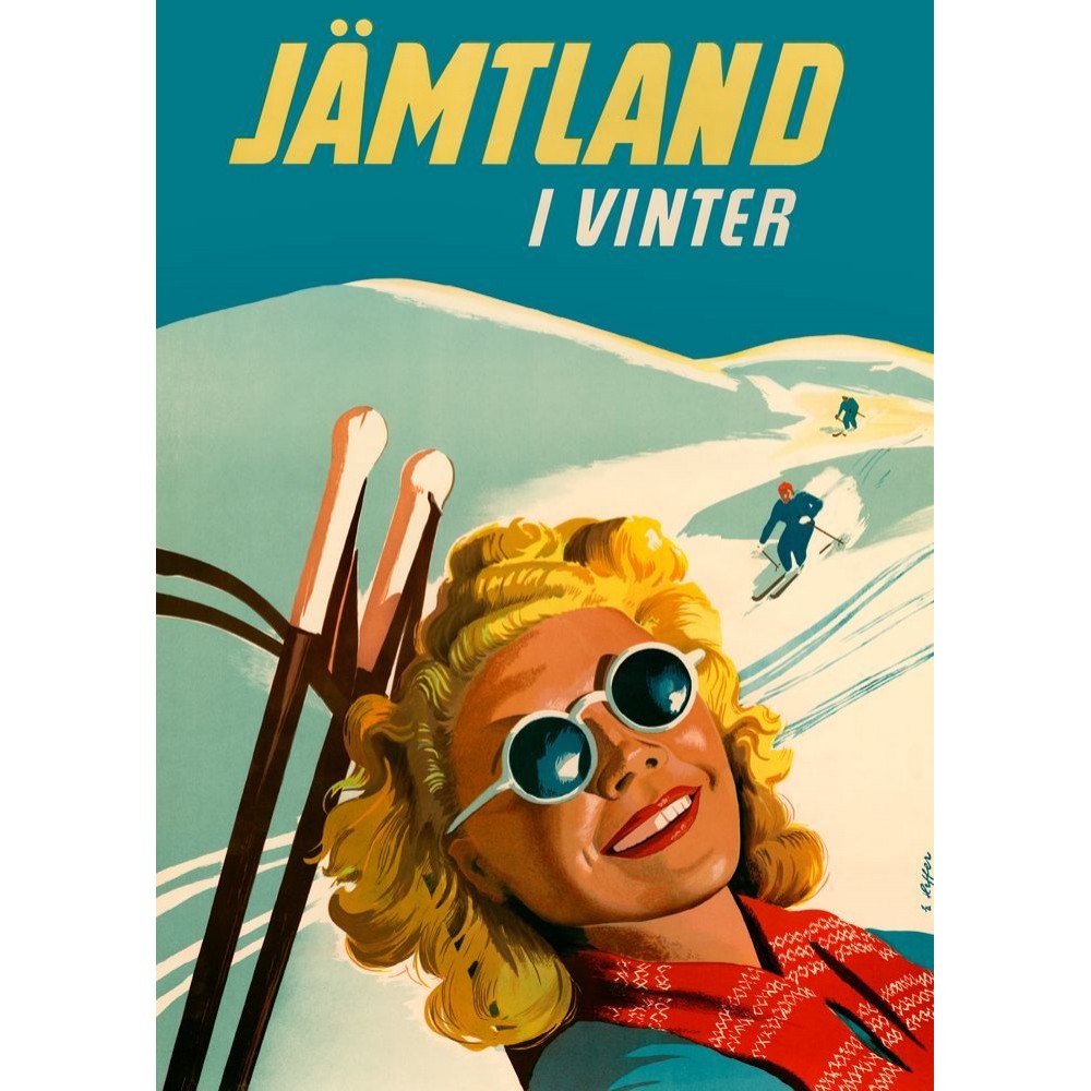 Vykort Jämtland i Vinter 1954